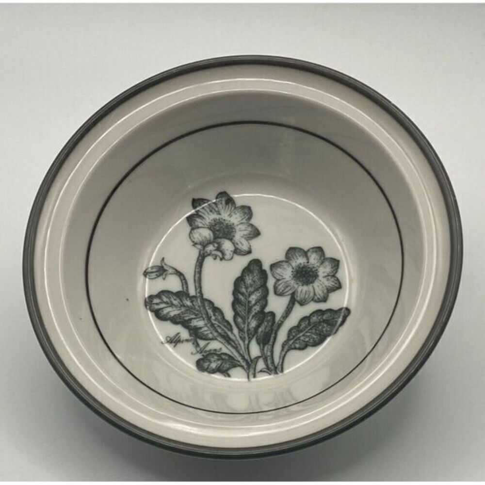 Noritake Stoneware Alpine‎ Flowers Black Soup Cereal Bowl (S)